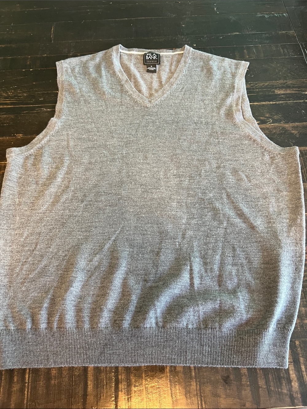 J.O.S. Bank Traveler gray vest men’s XL merino wool